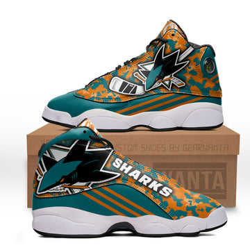 San Jose Sharks J13 Sneakers Custom Shoes-Gear Wanta