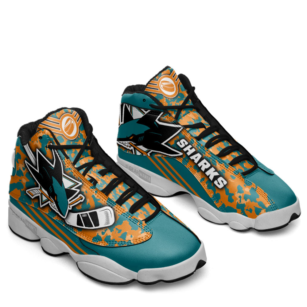 San Jose Sharks J13 Sneakers Custom Shoes-Gear Wanta