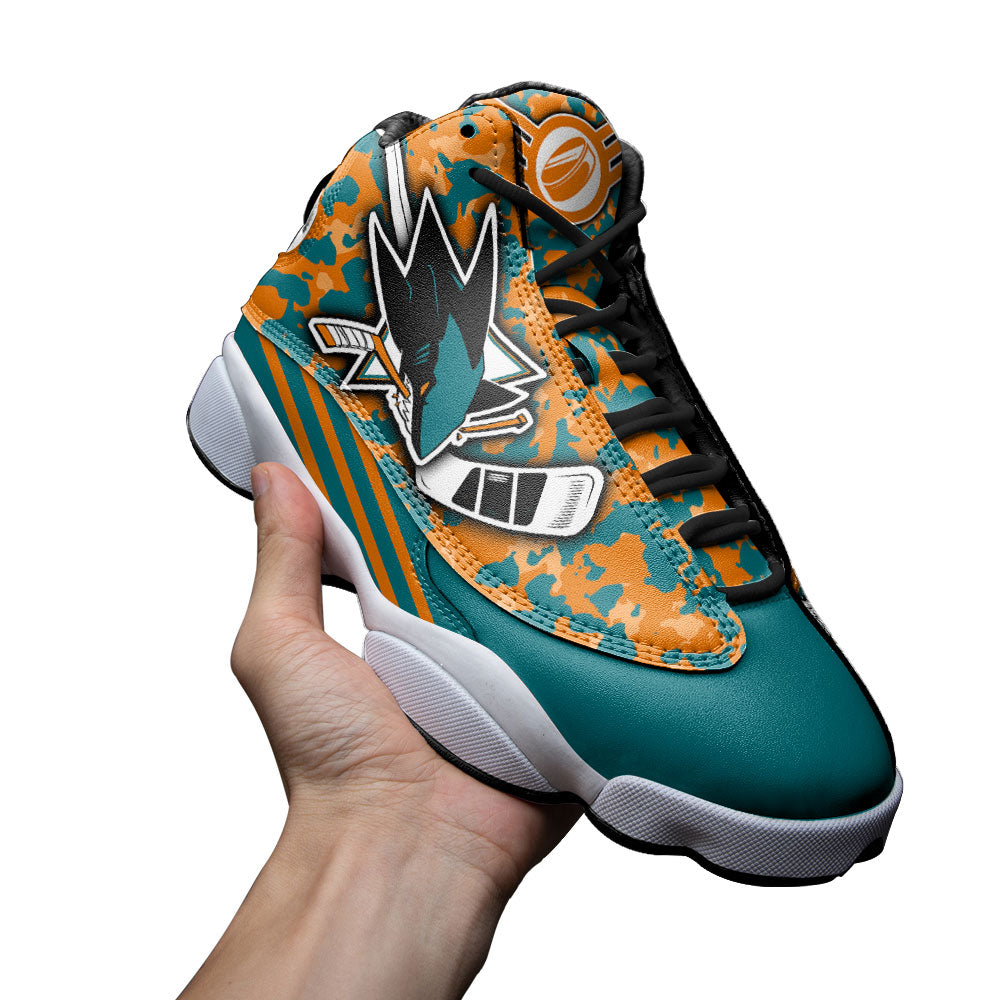 San Jose Sharks J13 Sneakers Custom Shoes-Gear Wanta