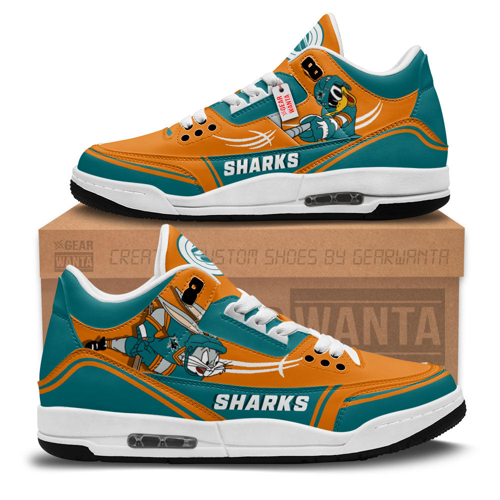 San Jose Sharks J3 Sneakers Custom Shoes-Gear Wanta