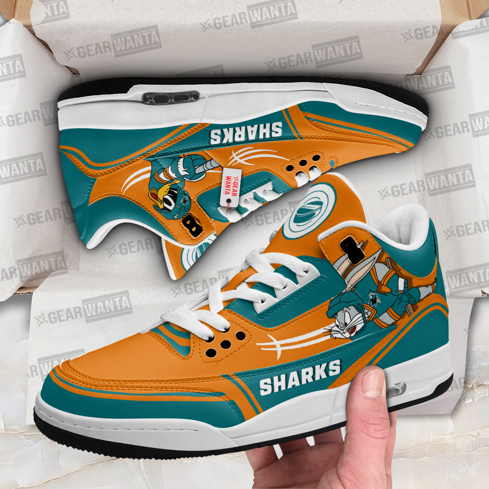 San Jose Sharks J3 Sneakers Custom Shoes-Gear Wanta