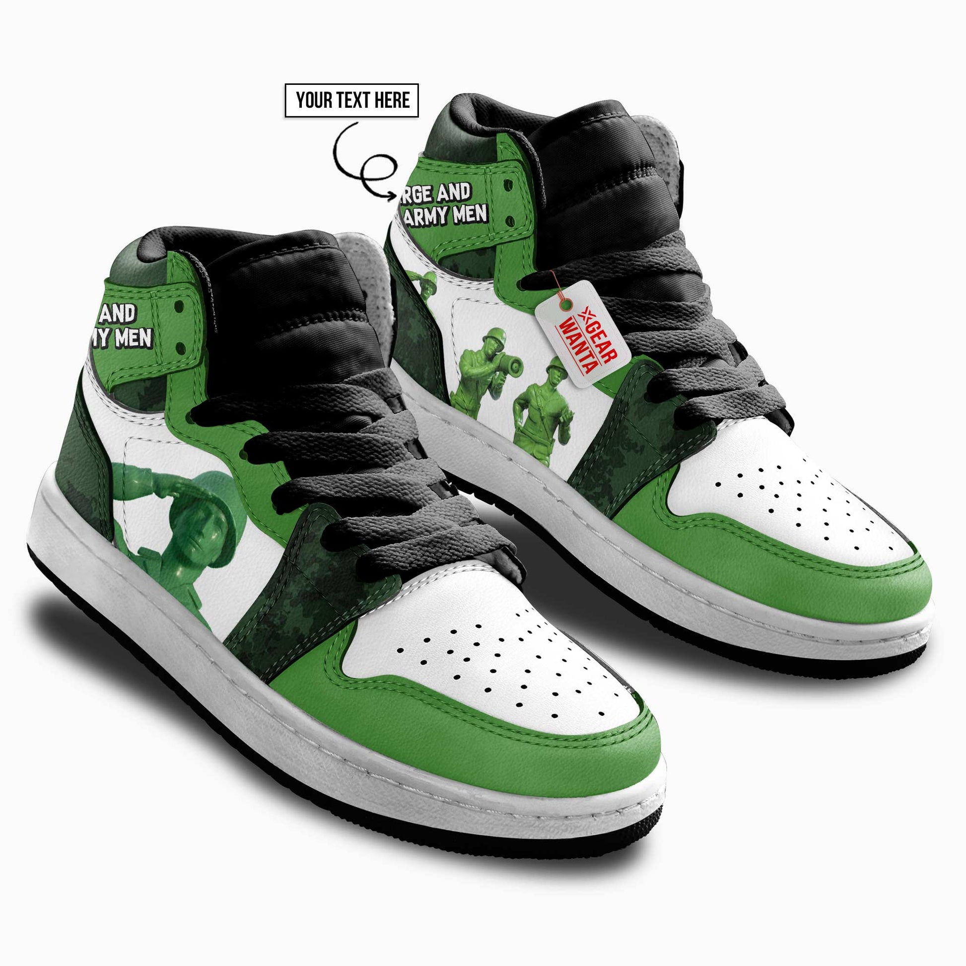 Sarge and the Army Men Kid J1s Sneakers Personalized Cartoon Collection - Gearwanta.com
