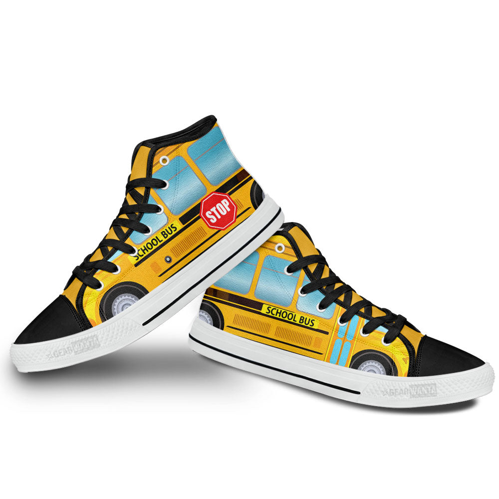 School Bus Driver High Top Shoes Custom-Gear Wanta