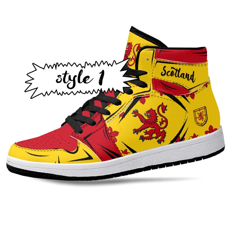 Scotland Rampart Lion Flag JD1 High Top Shoes 