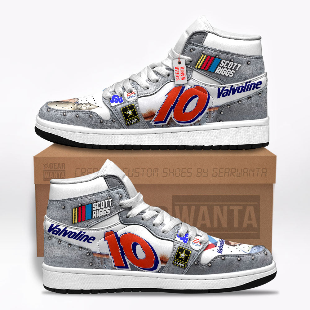 Scott Riggs J1 Shoes Custom Wizard of Oz #10 Cars Race Sneakers-Gear Wanta