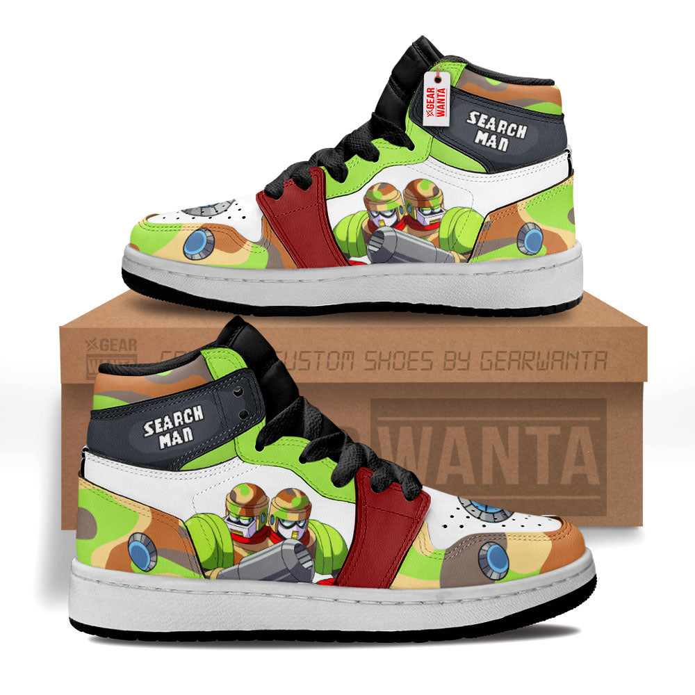 Search Man Mega Man Kid Sneakers Custom For Kids-Gear Wanta