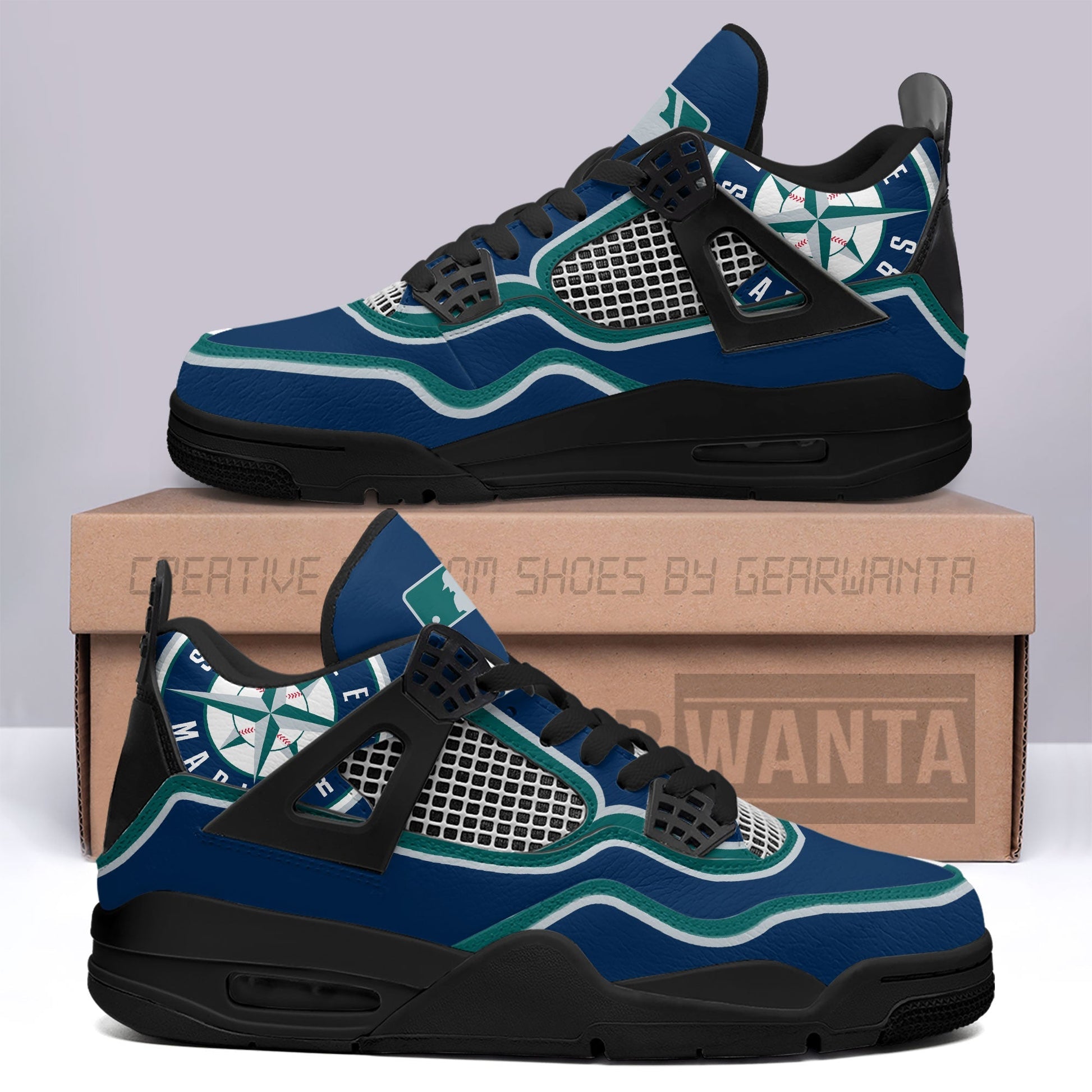Seattle Mariners Aj4 Sneakers Custom Shoes-Gear Wanta