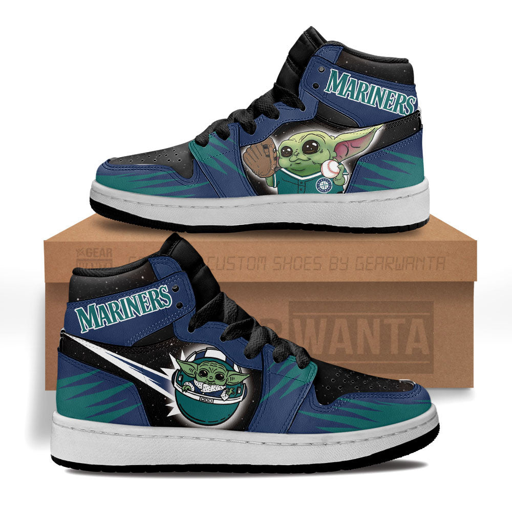 Seattle Mariners Kid Sneakers Custom For Kids-Gear Wanta