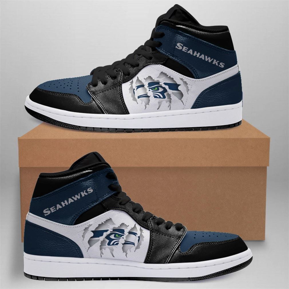 Seattle Seahawks Aj1 Sneakers Custom Hig-Gear Wanta