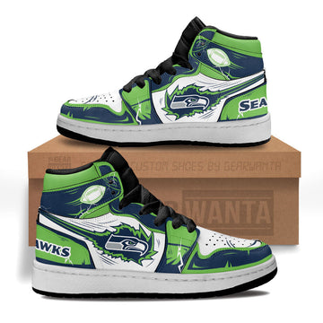 Seattle Seahawks Kid Sneakers Custom-Gear Wanta