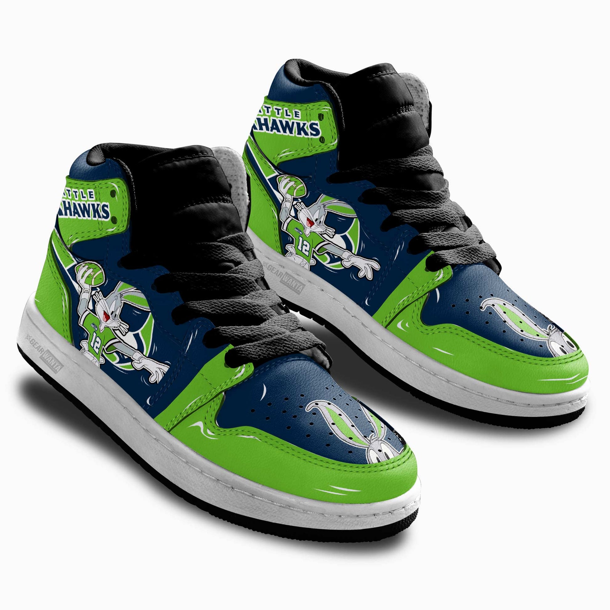 Seattle Seahawks Kid Sneakers Custom-Gear Wanta