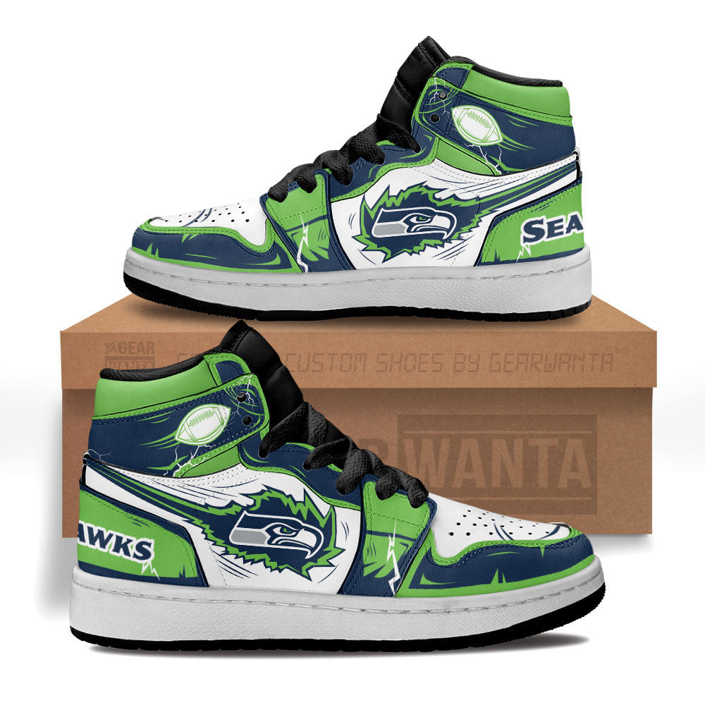 Seattle Seahawks Kid Sneakers Custom-Gear Wanta