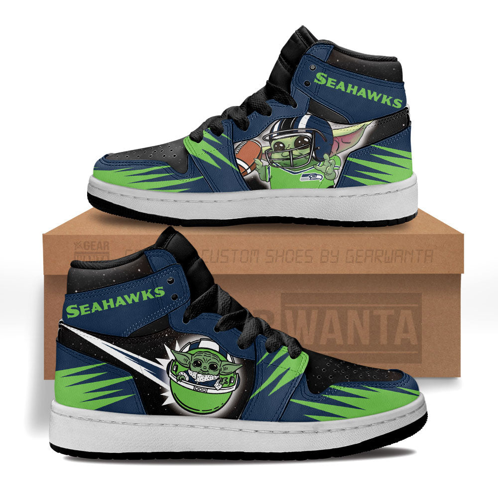 Seattle Seahawks Kid Sneakers Custom For Kids-Gear Wanta