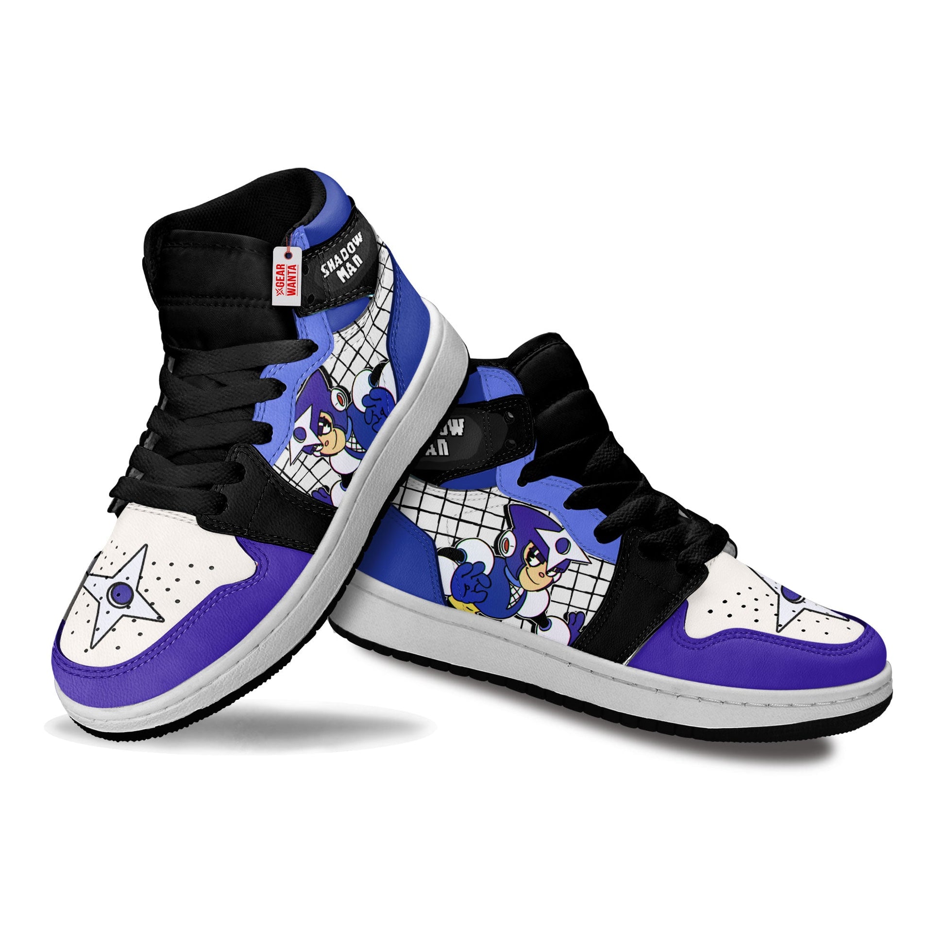 Shadow Man Mega Man Kid Sneakers Custom For Kids-Gear Wanta