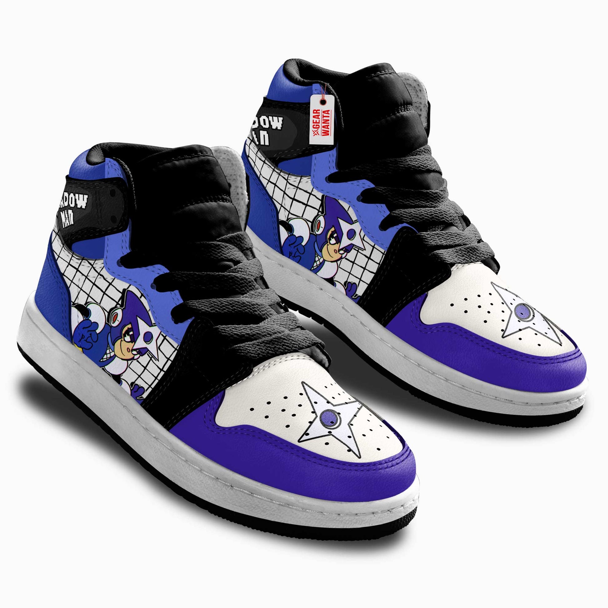 Shadow Man Mega Man Kid Sneakers Custom For Kids-Gear Wanta