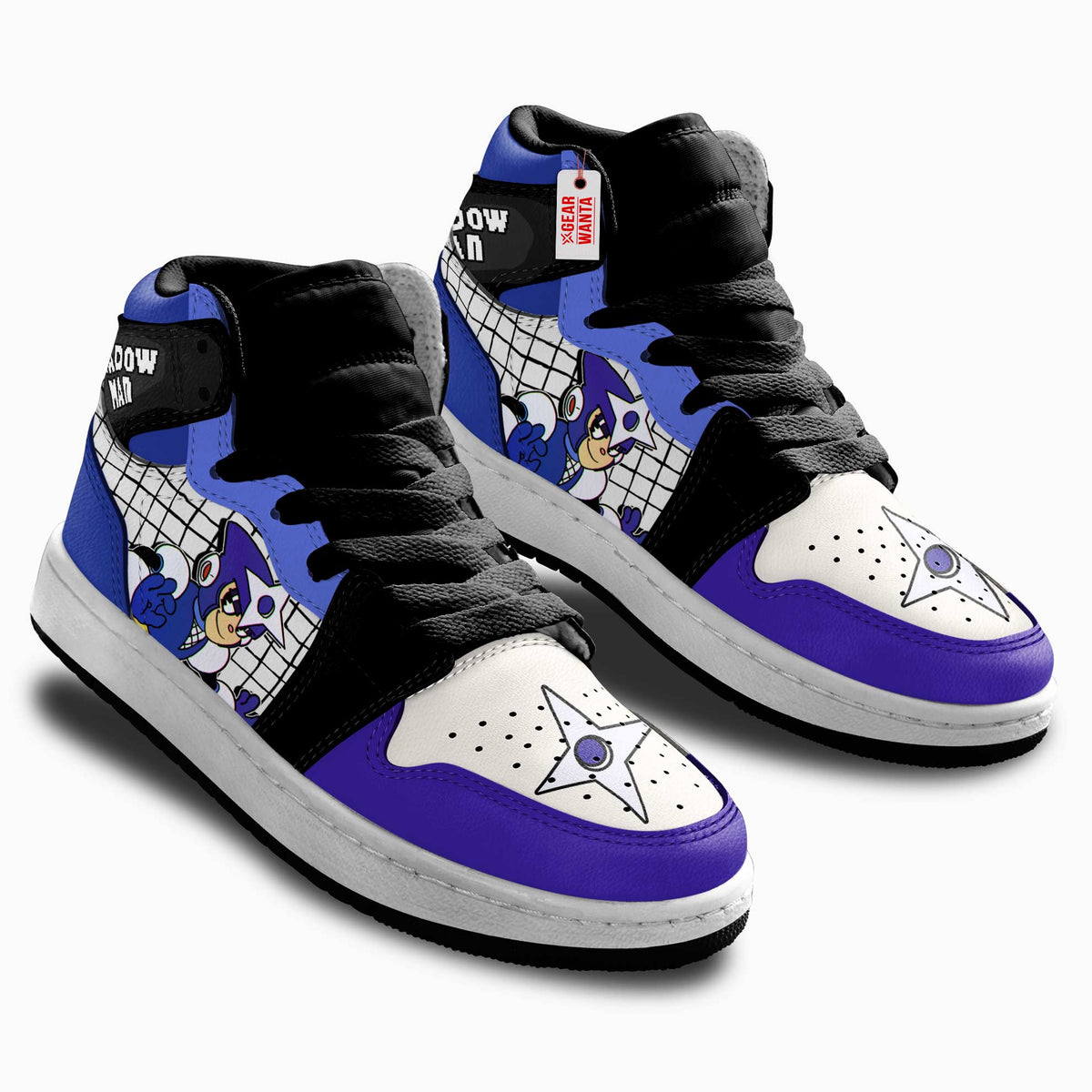 Shadow Man Mega Man Kid Sneakers Custom For Kids-Gear Wanta