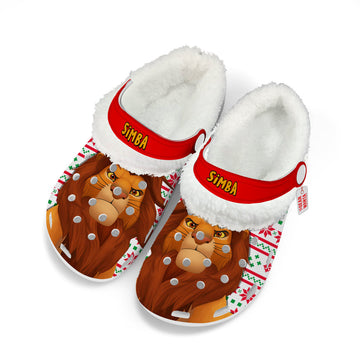 Simba Fleece Clogs Shoes Christmas Custom For FansGearwanta.com