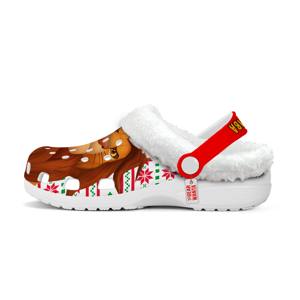 Simba Fleece Clogs Shoes Christmas Custom For FansGearwanta.com- 2- Gearwanta.com