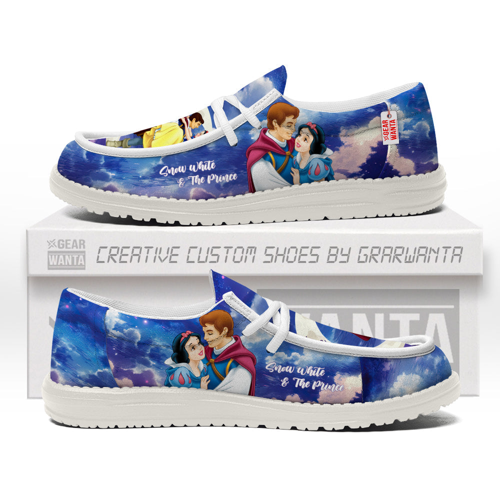 Snow White And The Prince Canvas Loafer Shoes Vanlentine's Gifts Idea-gearwanta.com