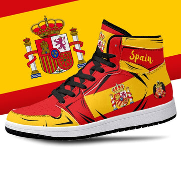 Spain Flag JD1 High Top Shoes 