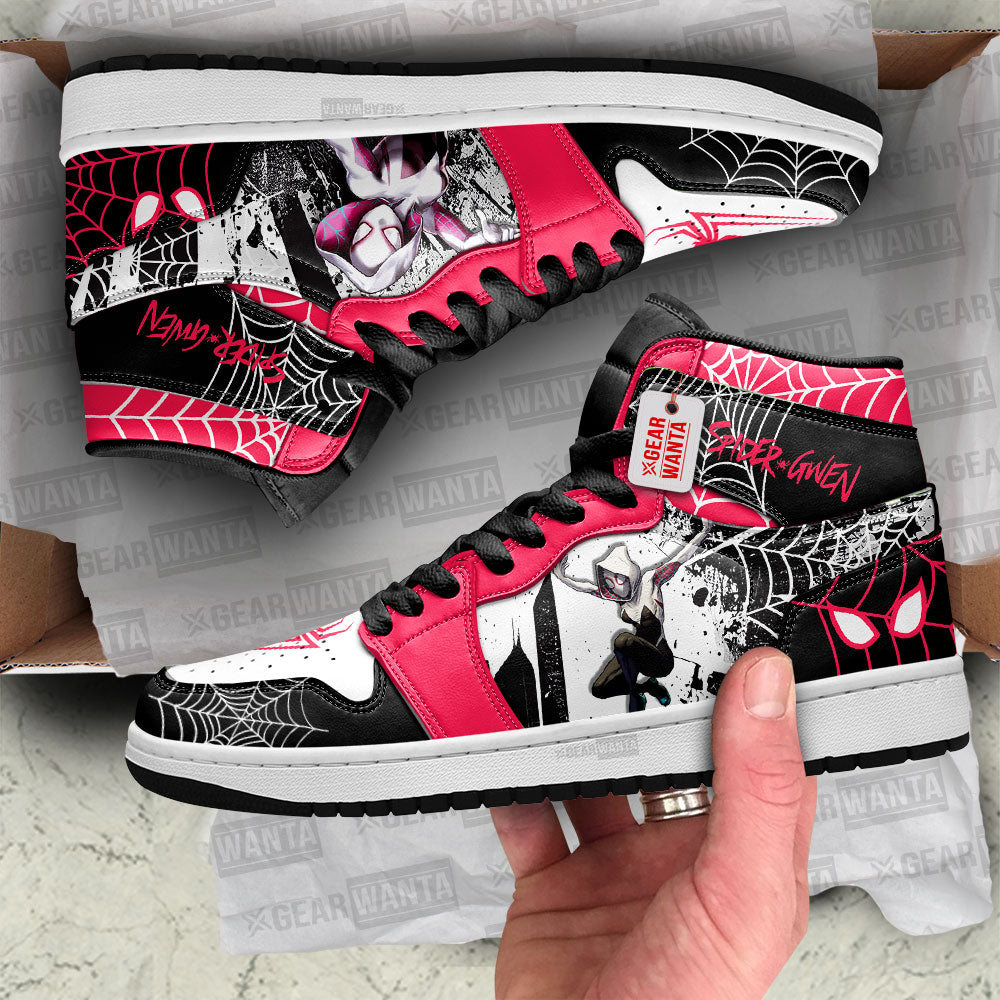 Spider Gwen Spider-Verse J1 Shoes Custom Sneakers For Fans PT21-Gear Wanta