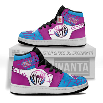 Spider Gwen Personalized Kid J1s Sneakers Collection - Gearwanta.com
