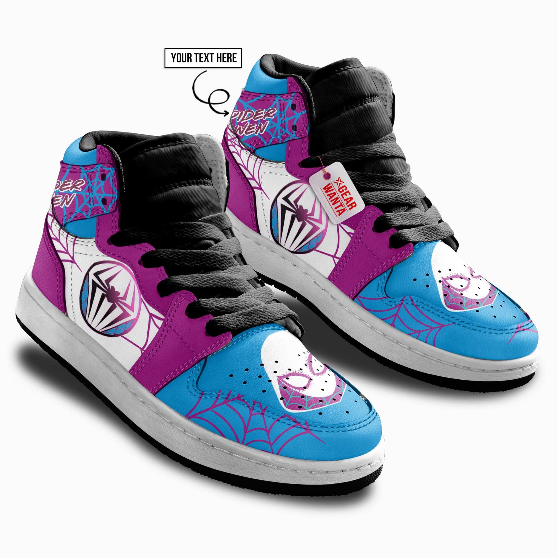 Spider Gwen Personalized Kid J1s Sneakers Collection - Gearwanta.com