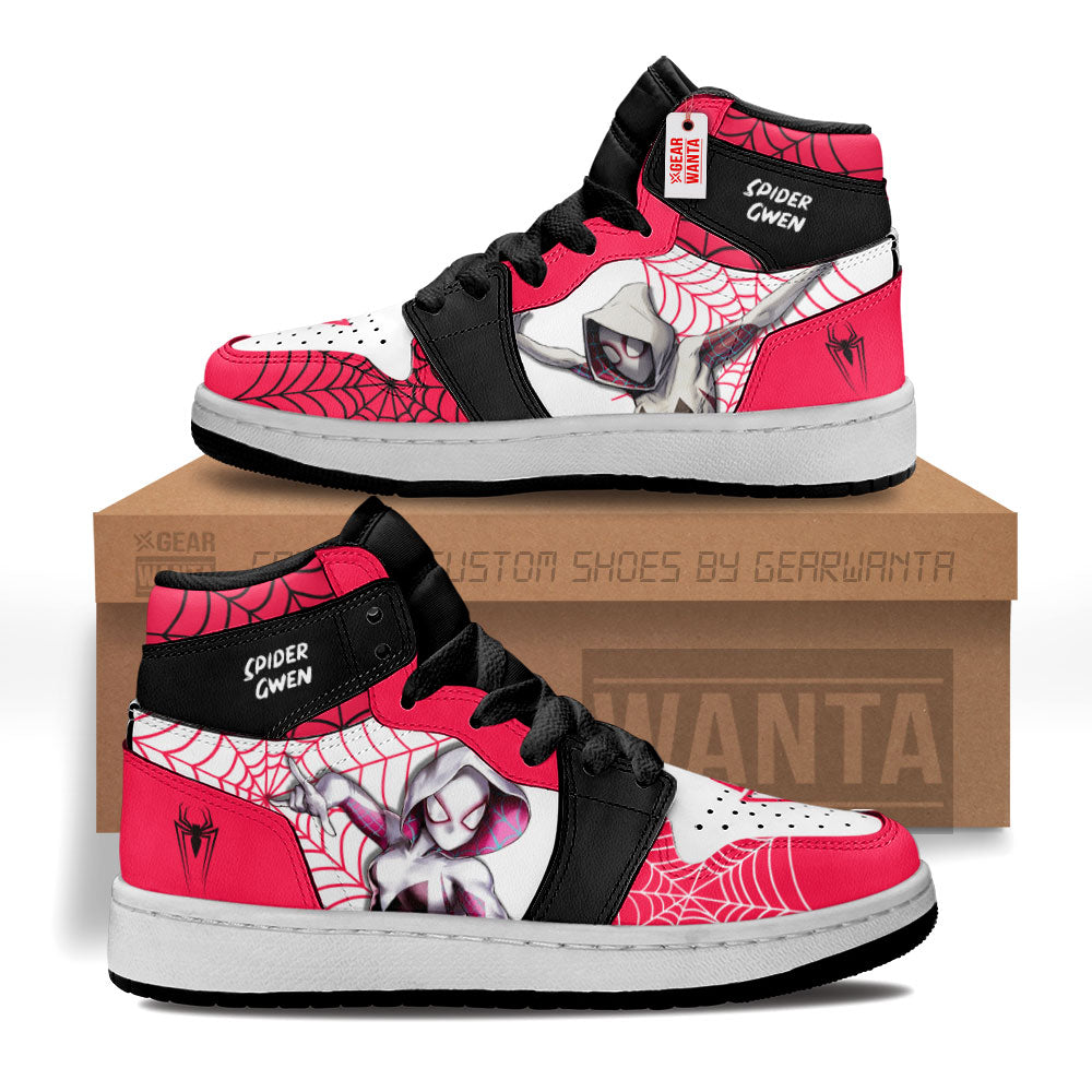Spider Gwen Spider-Verse Kid Sneakers Custom For Kids-Gear Wanta