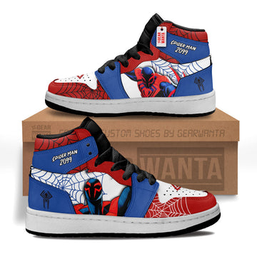 Spider-Man 2099 Spider-Verse Kid Sneakers Custom For Kids-Gear Wanta