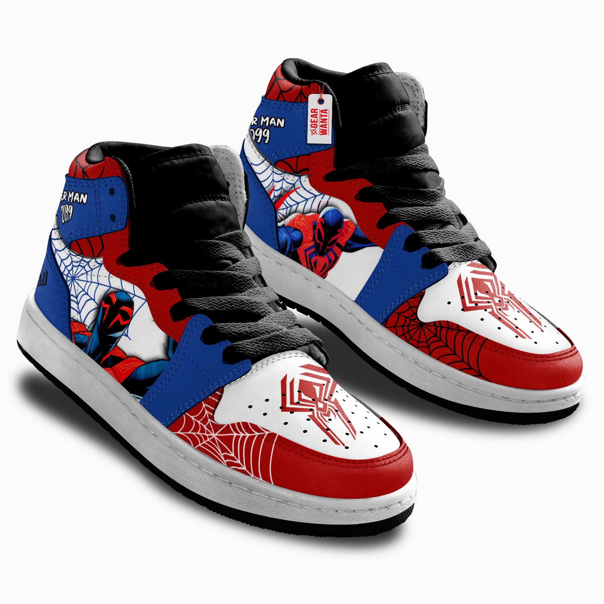 Spider-Man 2099 Spider-Verse Kid Sneakers Custom For Kids-Gear Wanta