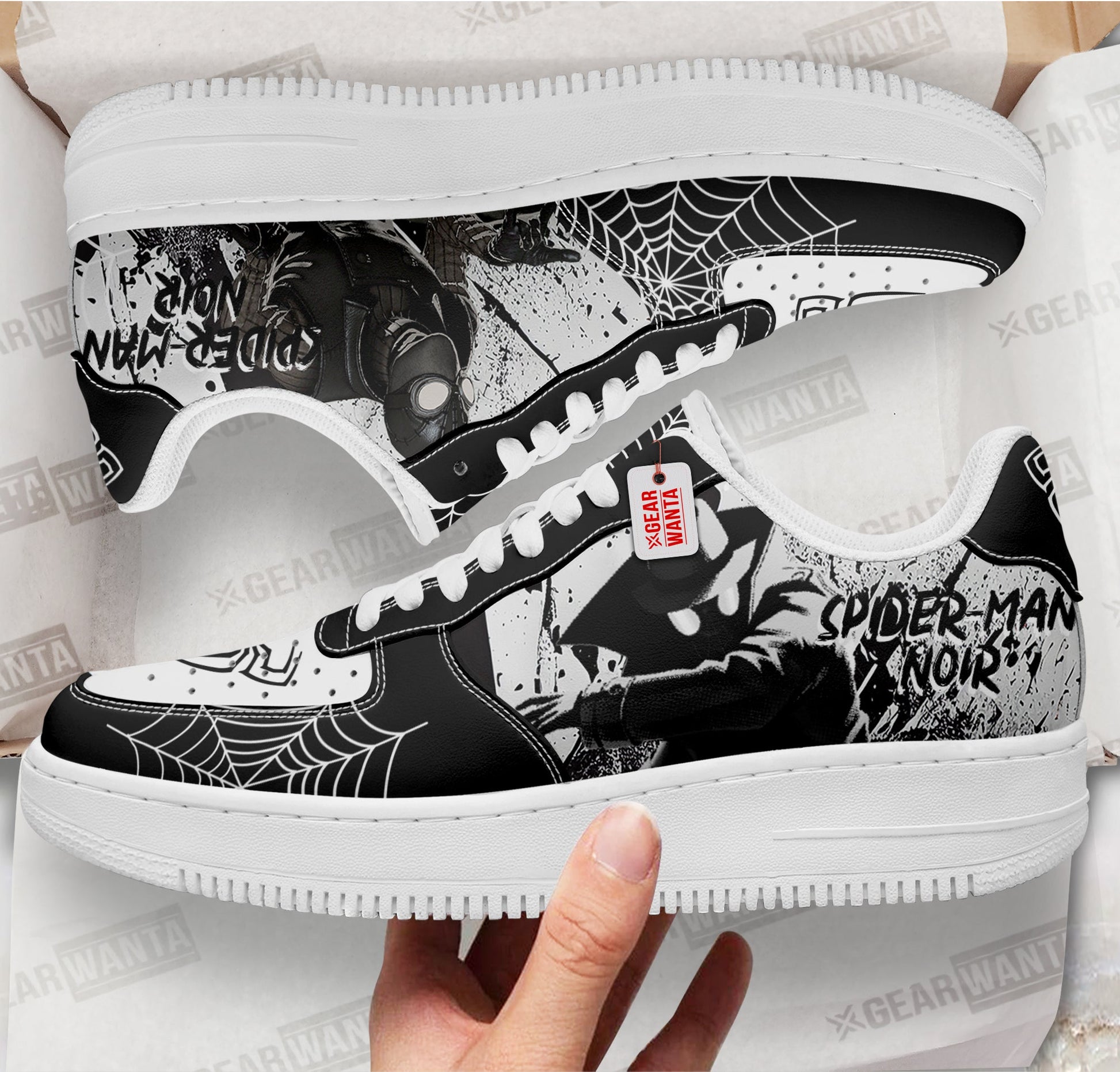 Spider-Man Noir Spider-Verse Custom Air Sneakers PT18-Gear Wanta