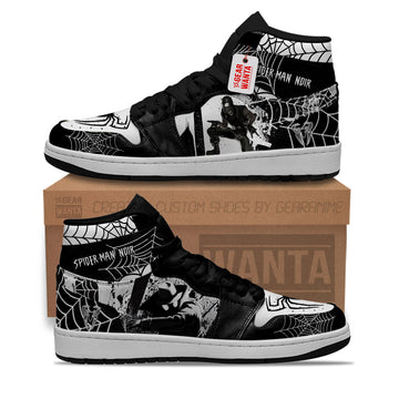 Spider-Man Noir Spider-Verse J1 Shoes Custom Sneakers For Fans PT21-Gear Wanta