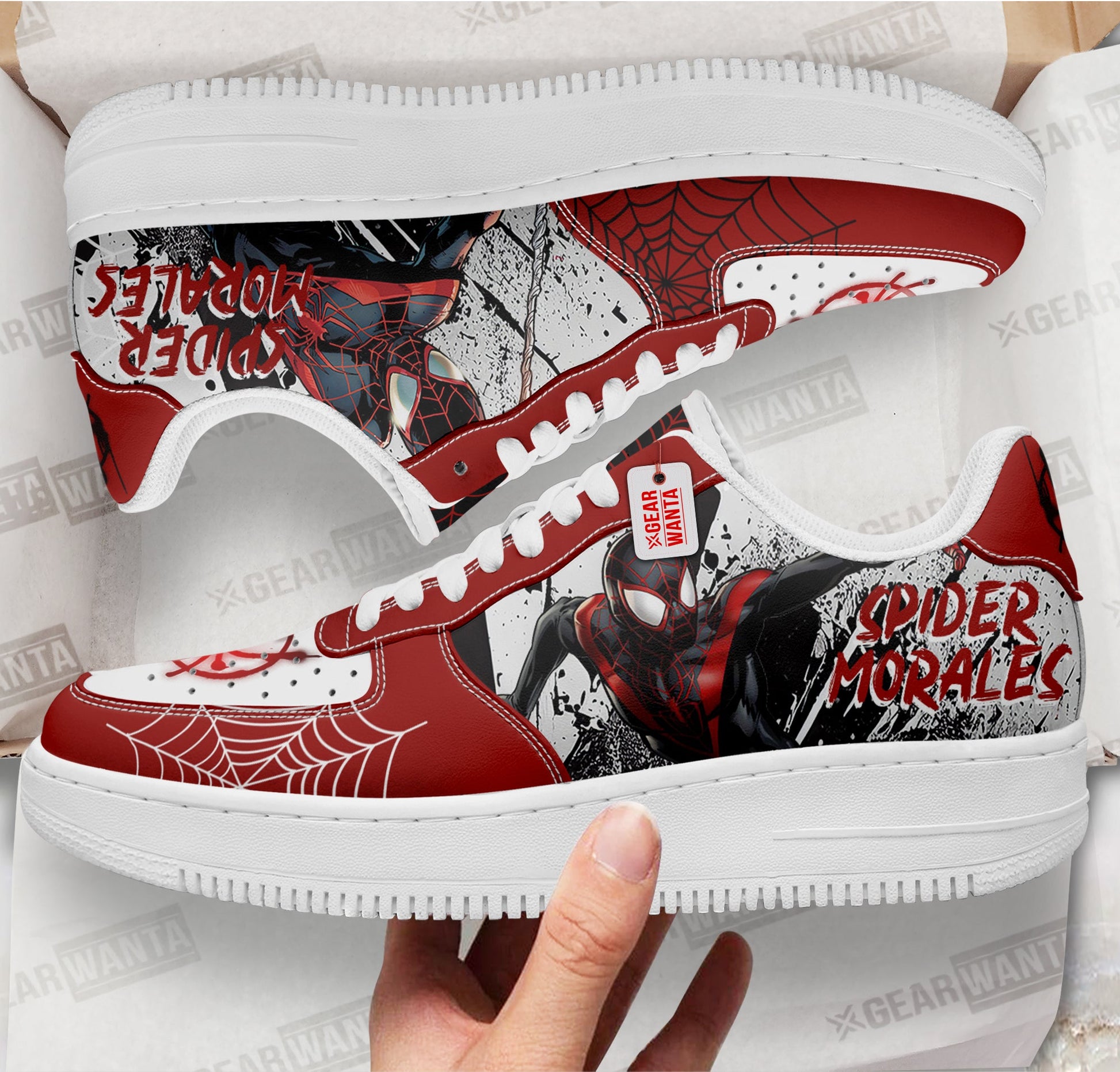 Spider Morales Spider-Verse Custom Air Sneakers PT18-Gear Wanta