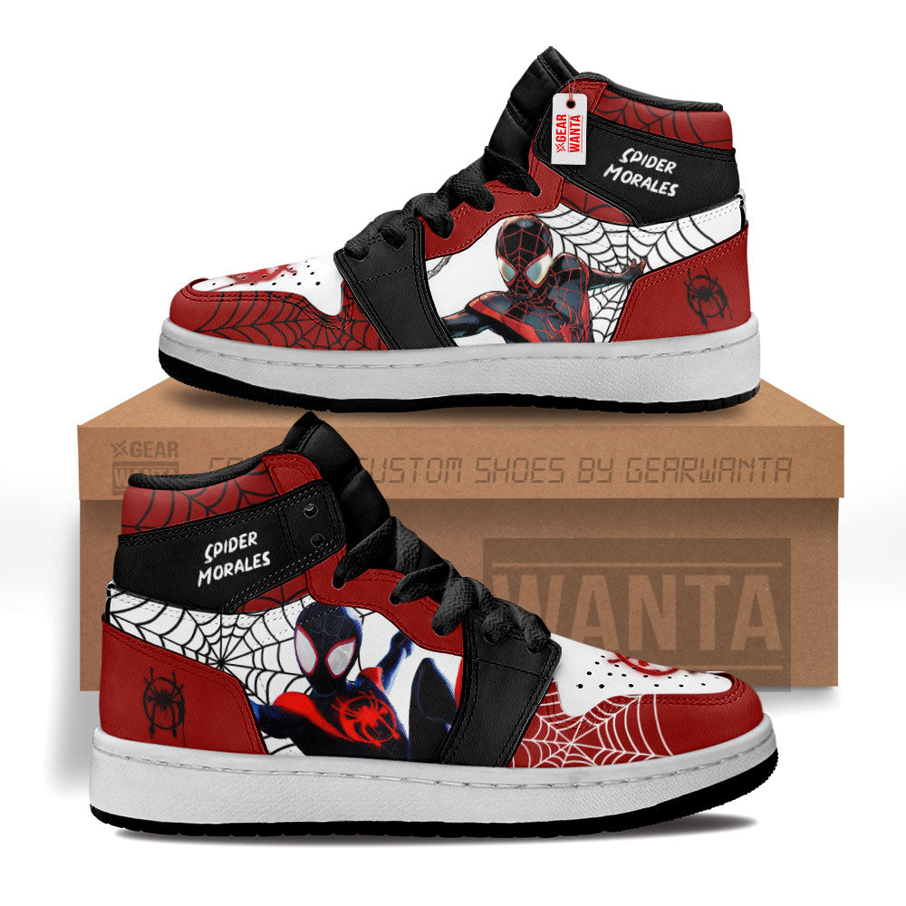 Spider Morales Spider-Verse Kid Sneakers Custom For Kids-Gear Wanta