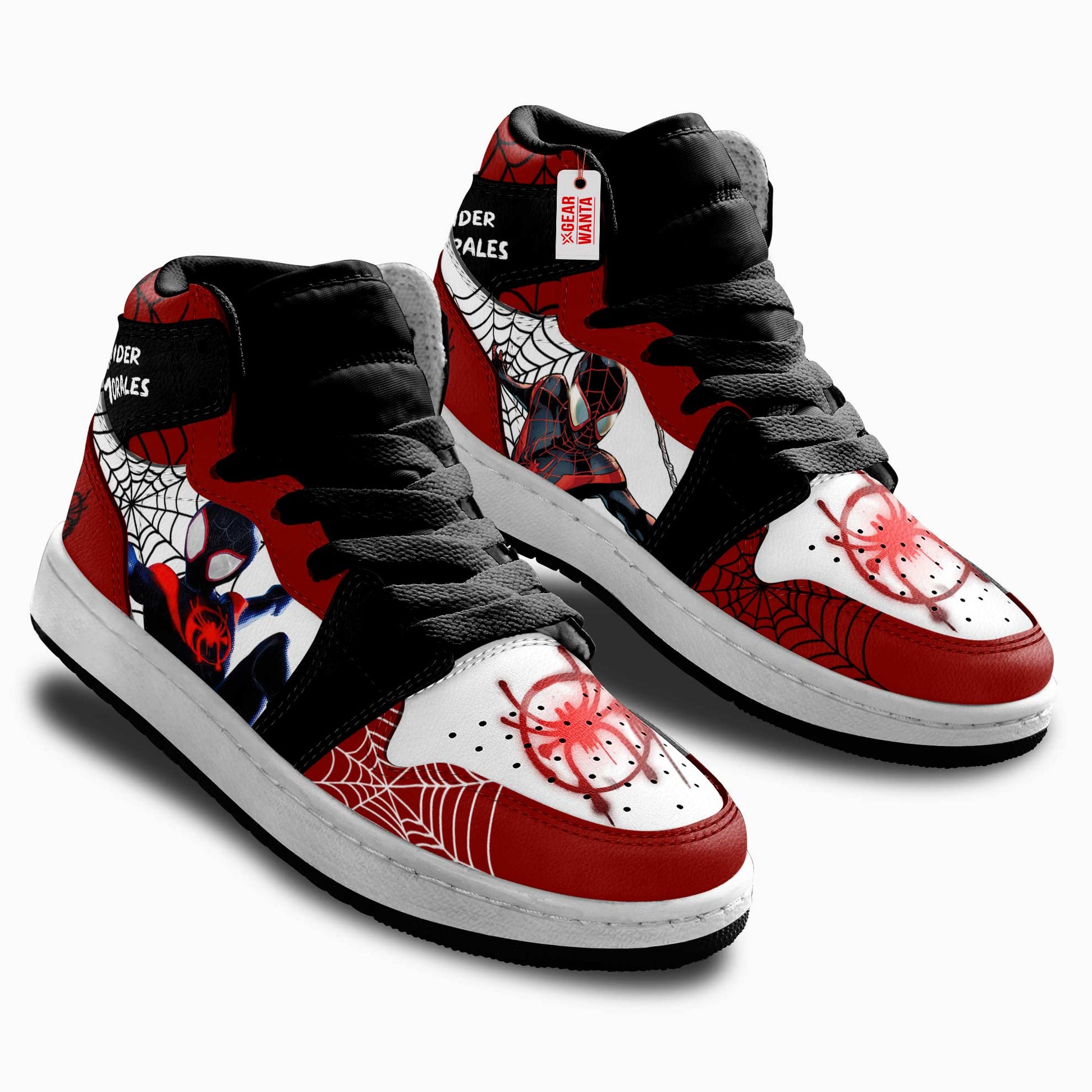 Spider Morales Spider-Verse Kid Sneakers Custom For Kids-Gear Wanta