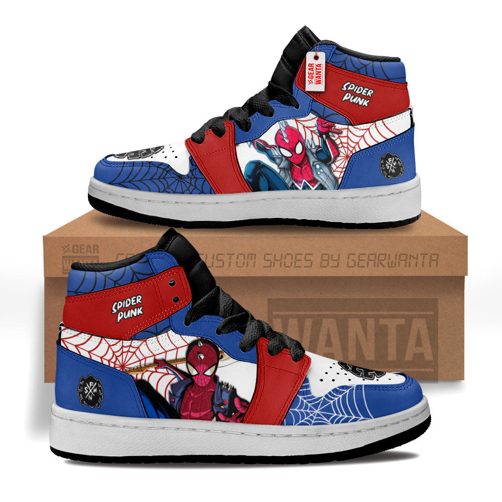 Spider-Punk Spider-Verse Kid Sneakers Custom For Kids-Gear Wanta