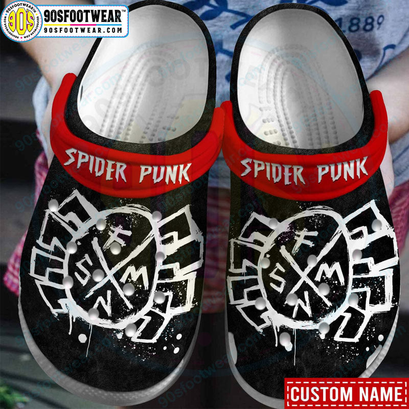 Spiderman with Spider Punk Pattern Superhero Clog for Fan-gearwanta.com