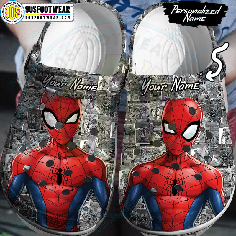 Spiderman with Spider-Man Comic Pattern Superhero Clog for Fan-gearwanta.com