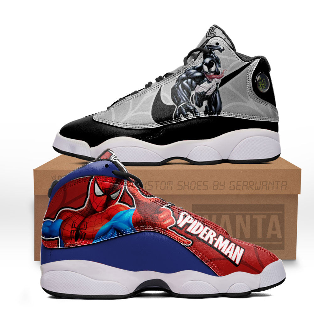 Spiderman vs Venom J13 Sneakers Super Heroes Custom Shoes-Gear Wanta