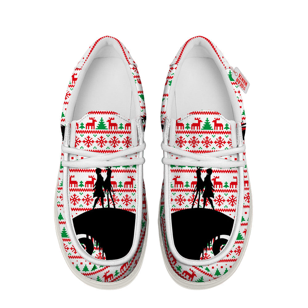 Spiral Hill Christmas Ugly Canvas Loafer Shoes-gearwanta.com