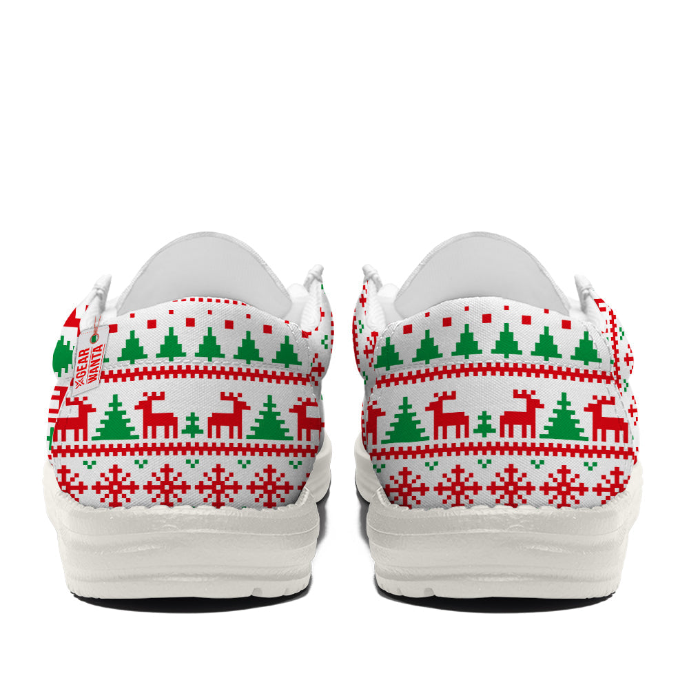 Spiral Hill Christmas Ugly Canvas Loafer Shoes-gearwanta.com