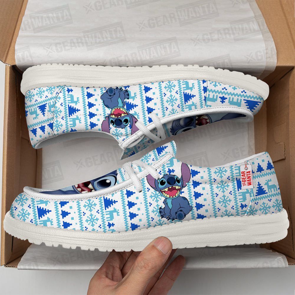 Stitch Christmas Ugly Canvas Loafer Shoes-gearwanta.com