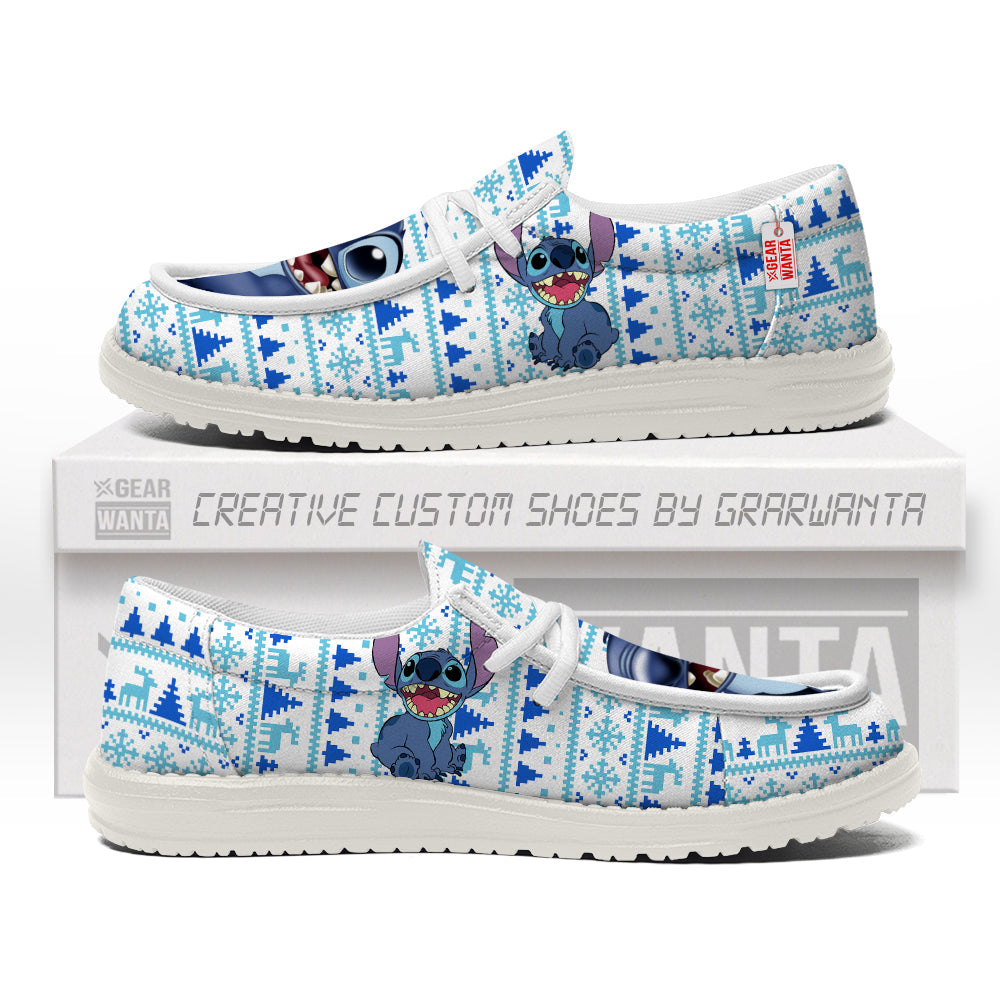 Stitch Christmas Ugly Canvas Loafer Shoes-gearwanta.com