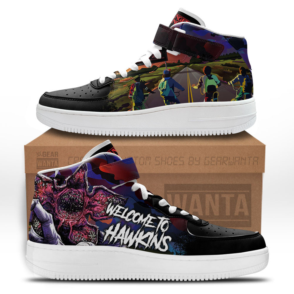 Stranger Things Air Mid Shoes Custom Hawkins Sneakers Fans-Gear Wanta