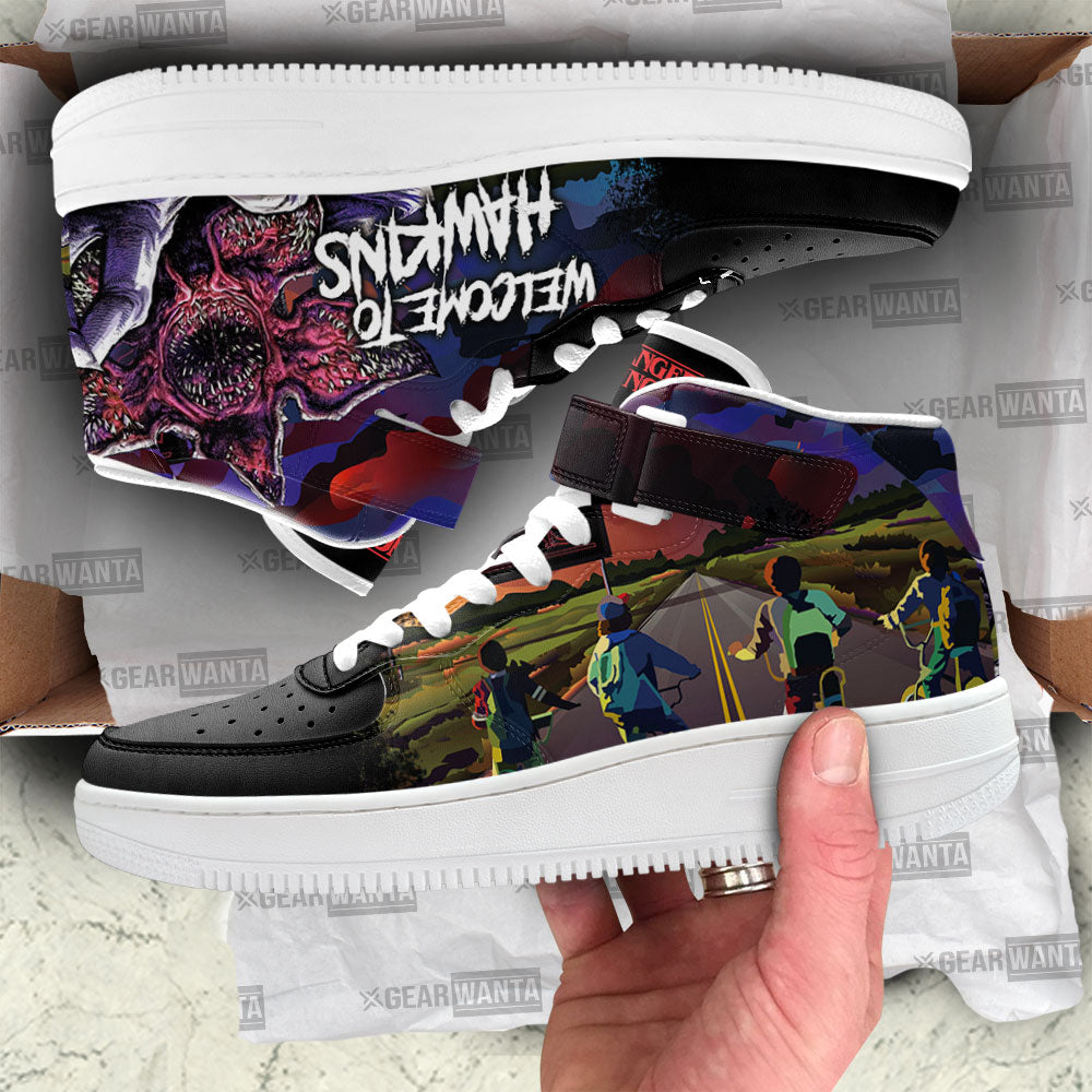 Stranger Things Air Mid Shoes Custom Hawkins Sneakers Fans-Gear Wanta