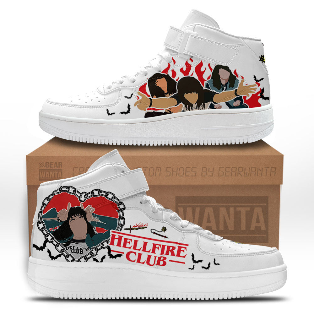 Stranger Things Hellfire Club Eddie Munson Custom Air Mid Shoes-Gear Wanta