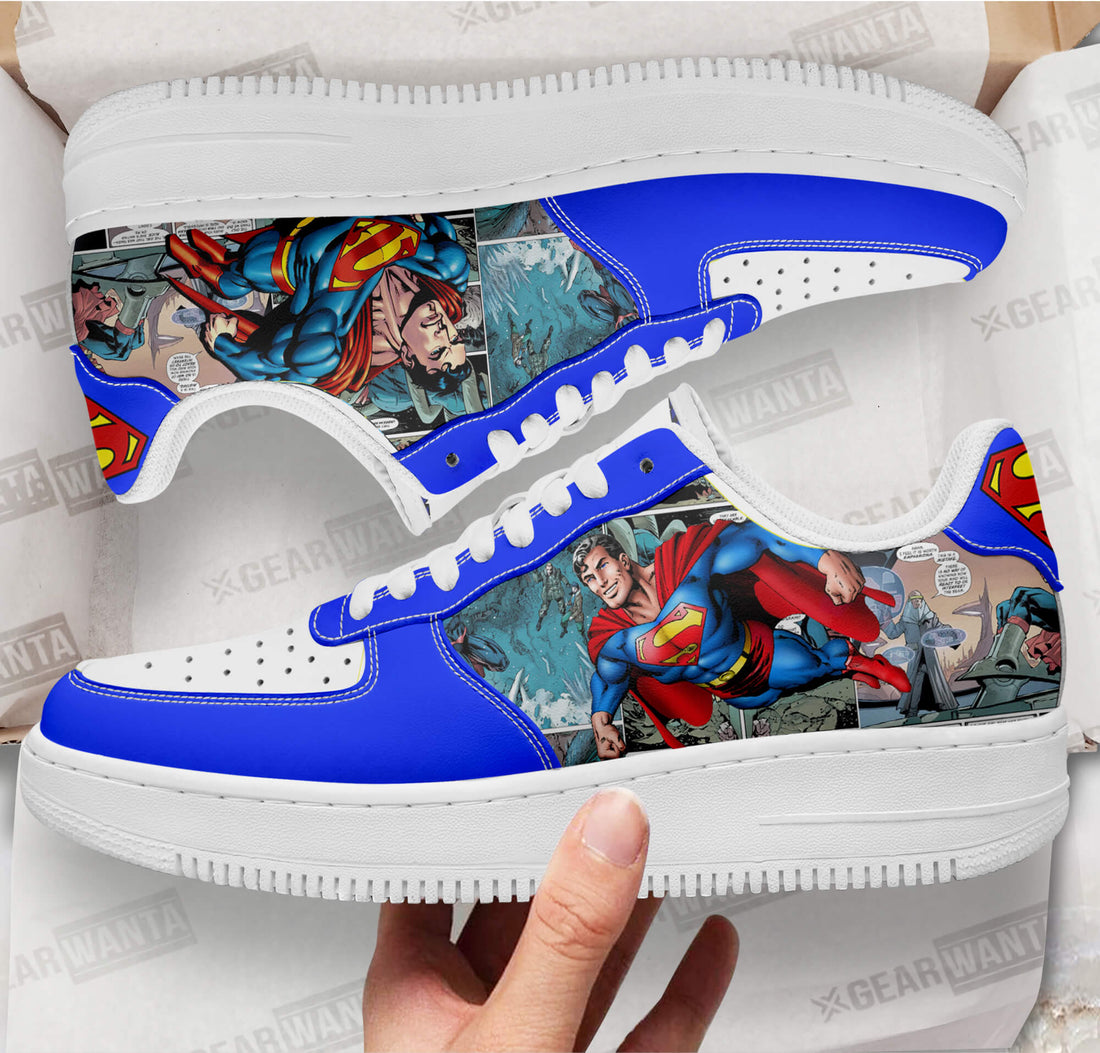 Super Man Air Sneakers Custom Superhero Comic Shoes-Gear Wanta