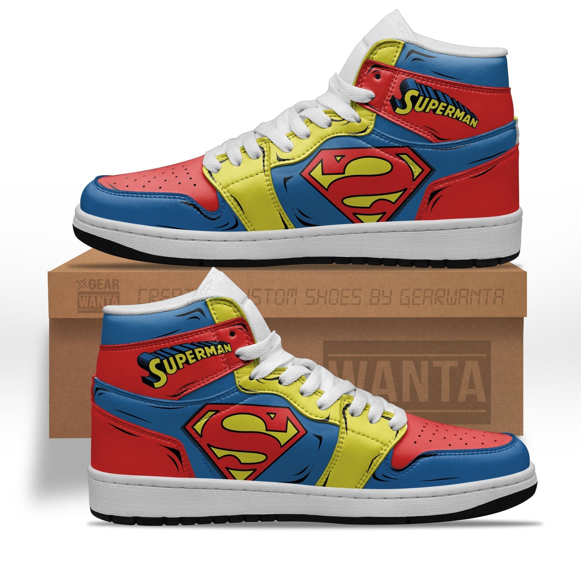 super gear shoes Superman J1 Sneakers Custom Super Heroes Shoes