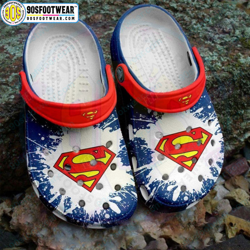 Superman Paint Splashes Superman Movie DC Superhero Clog Shoes-gearwanta.com