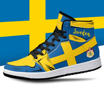 Sweden Flag JD1 High Top Shoes 